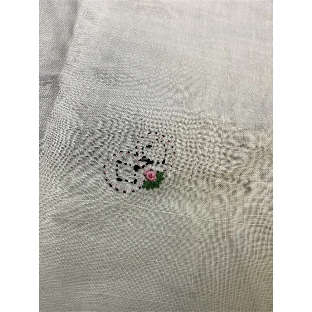 VTG Linen Card Table Cover Tablecloth 30x 29